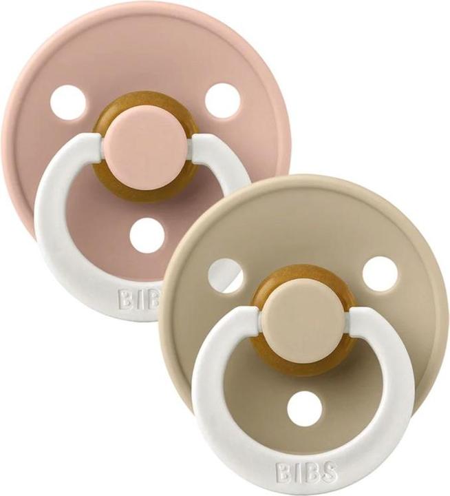 Actual product image Bibs Nuggi Colour 2 PACK Latex Anatomical 0-6m Blush GLOW Vanilla GLOW (2 x, up to 6 M.)