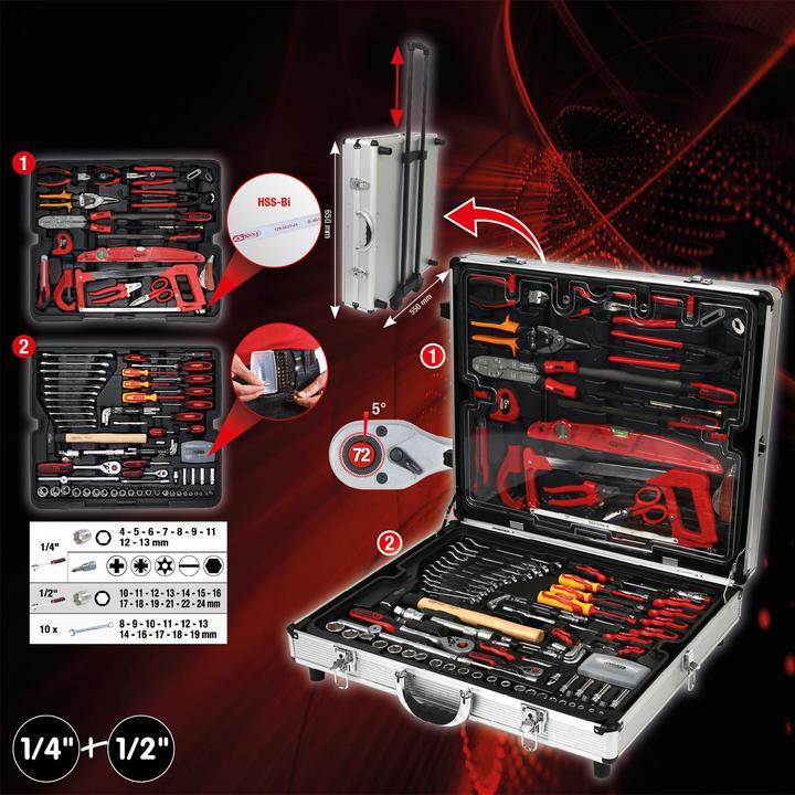 Productafbeelding KS Tools 1/4 +1/2 Werkzeug-Satz 135-tlg. (127 onderdelen)
