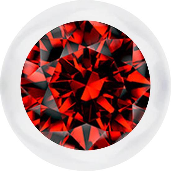 Produktbild Star Piercing Micro Kugel transparent mit Kristall rot (ohne Messing, Bioflex)