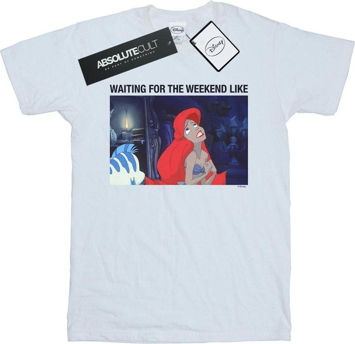 Actual product image Disney Mens The Little Mermaid Waiting For The Weekend T-Shirt (S)