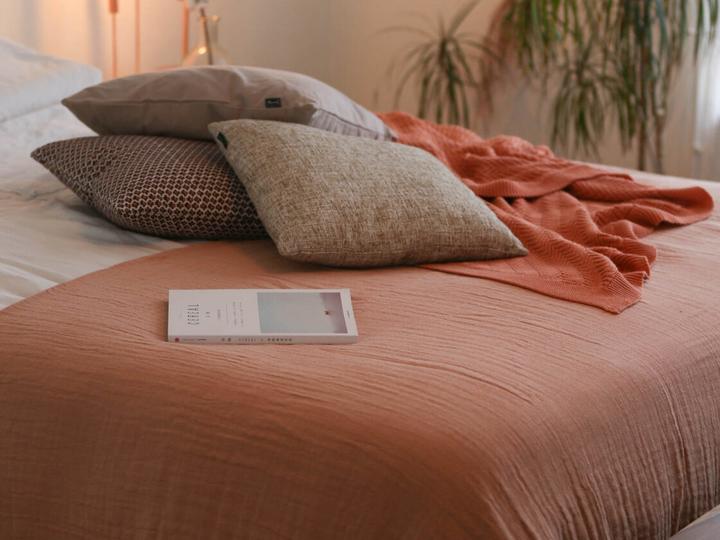 Produktbild Esmée Decke aus Baumwolle 170 x 130 cm, Orange (170 x 130 cm)