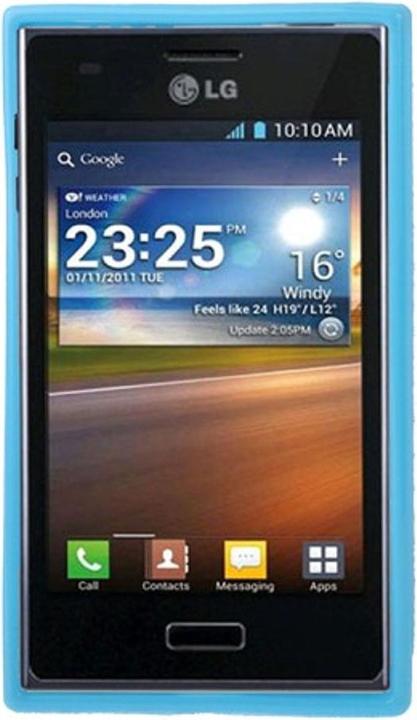 Produktbild König Design Schutzhülle TPU Punkte Case für Handy LG Optimus L5 / E610 blau/weiss (Optimus L5)
