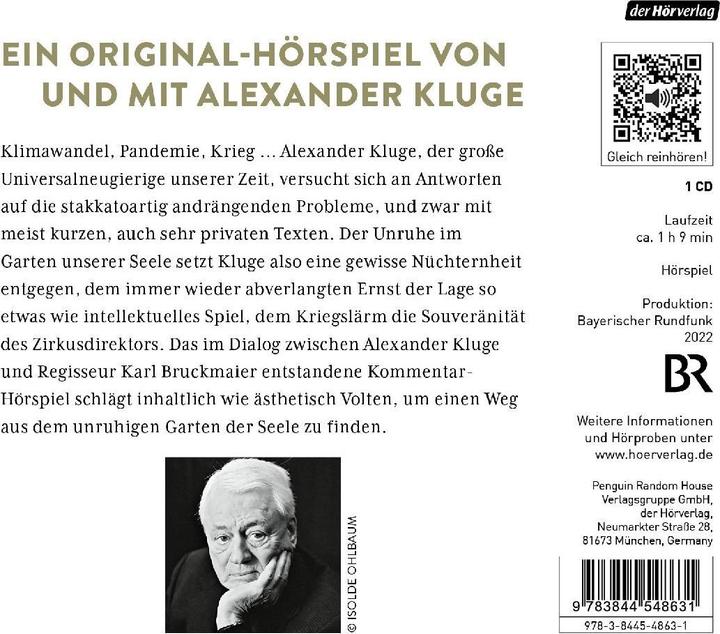 Produktbild Unruhiger Garten der Seele (Jonathan Meese, Katja Bürkle, Susanne Herzig, Helge Schneider, Alexander Kluge, Dan Reeder, Karl Bruckmaier, Gabriel Raab, Michael Kurz, Katarina Agathos, Mapstation, Deutsch)