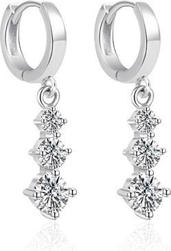 Image du produit Agato - Silver hoop earrings with clear zircons AGT-E069KW