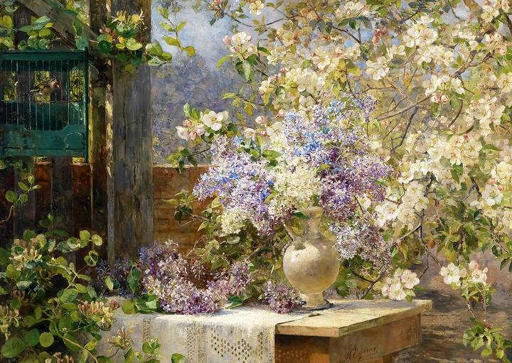 Actual product image Enjoy Puzzle ENJOY-1134 - Marie Egner: In the Blossoming Bower, puzzle, 1000 pieces (1000 pieces)
