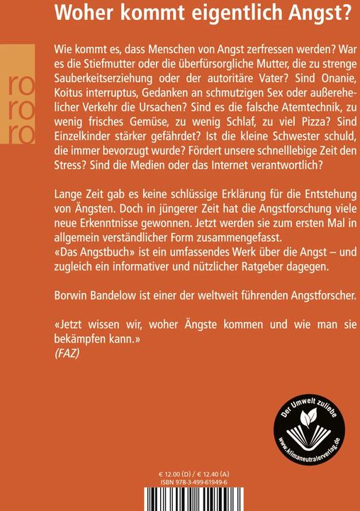 Produktbild Das Angstbuch (Deutsch, Borwin Bandelow, 2006)