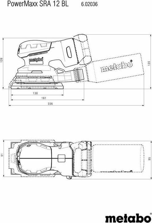 Produktbild Metabo Akku-Sander PowerMaxx SRA 12 BL Set Solo (Multischleifer)