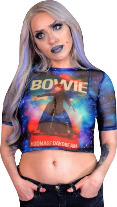 Immagine prodotto David Bowie Donna/Ladies Moonage Daydream Crop Top in rete (XS)