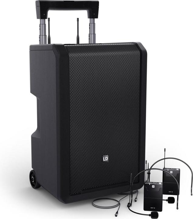 Produktbild LD Systems ANNY® 10 BPH 2 B8 - 10" Mobiler Bluetooth® PA-Lautsprecher mit Akku, Mixer und 2x Headset-Mikrofon (
