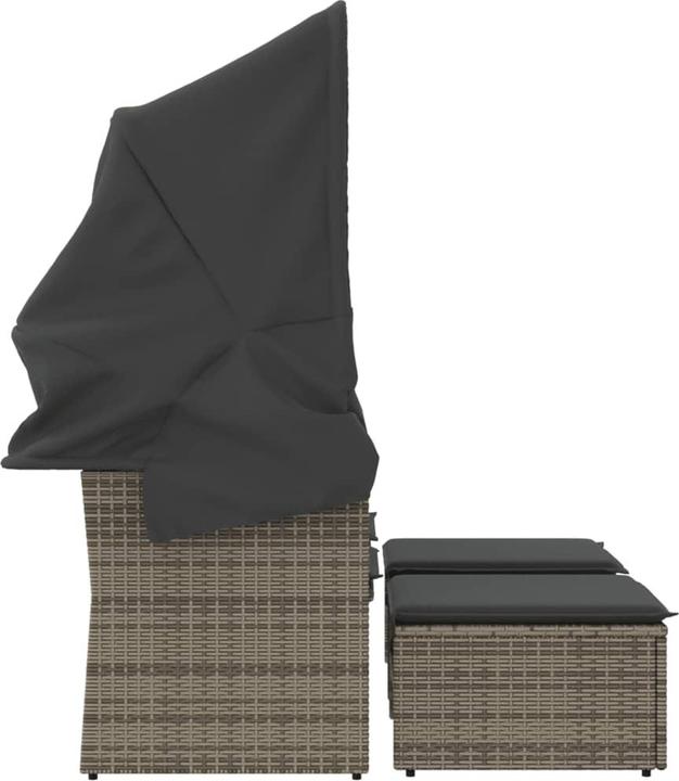 Produktbild VidaXL Gartensofa 2-Sitzer mit Dach und Hockern