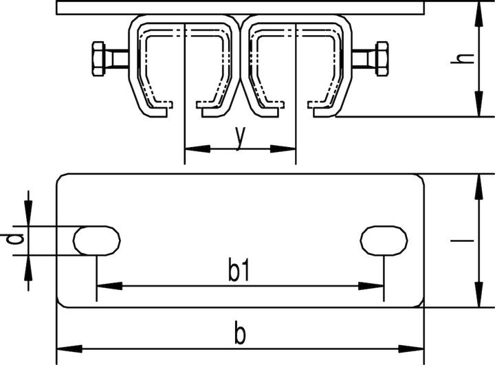 Produktbild Helm Doppeldeckenbefestigungsmuffe 302 D, Loch ø 13 mm, Stahl verzinkt, gelb