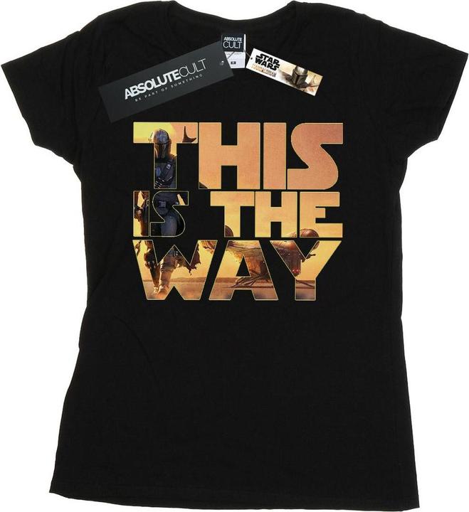 Star Wars The Mandalorian The Way Poster Text TShirt (L)