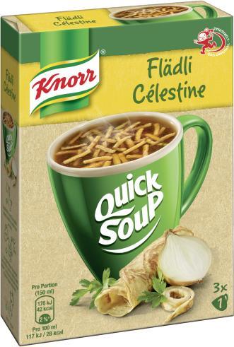 Produktbild Knorr Flädli Suppe Beutel, Frühlingssuppe mit Teigwaren & Gemüse, frisch und leicht wie der Frühling