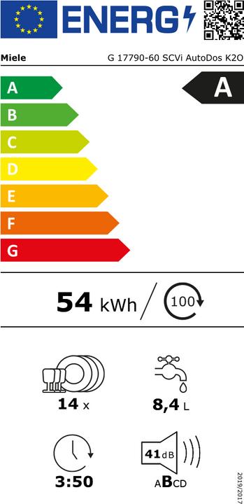 Etichetta energetica Miele G 17790-60 SCVi AutoDos K2O