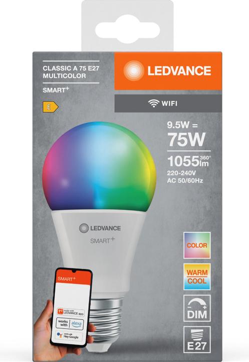 Actual product image Ledvance Smart+ Wifi Classic (E27, 9.50 W, 1055 lm, 1 x, E)