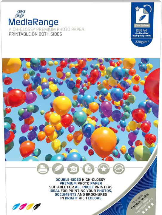 Actual product image MediaRange Photo paper (220 g/m², 21 x 29.7 cm, 1 x)