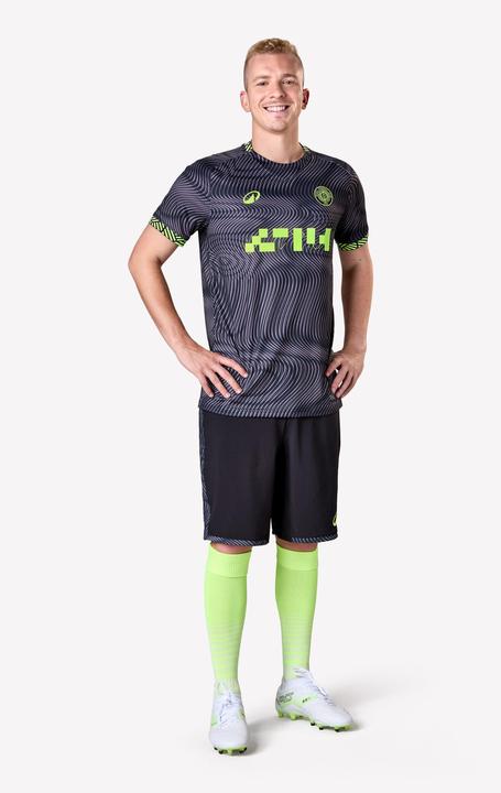 Immagine prodotto Kipsta Damen/Herren Fussball Trikot kurzarm - VIRALTO II Wavy schwarz/neongelb (M)