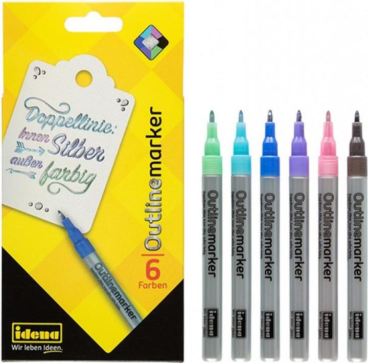 Actual product image Idena Ouine Marker Stk (Light blue, Violet, Green, Blue, Black, Pink, 6 x)