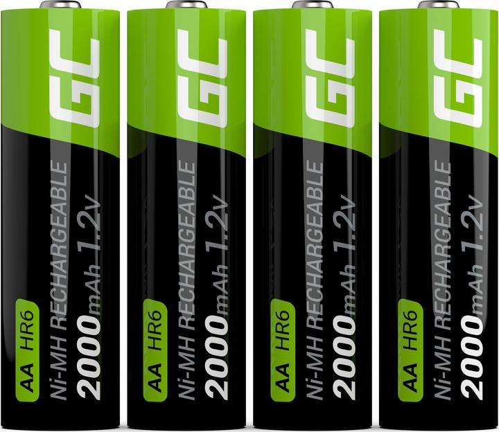 Produktbild GreenCell GR02 - Wiederaufladbarer Akku - AA - Nickel-Metallhydrid (NiMH) - 1,2 V - 2 Stüc (4 Stk., AA, 2000 mAh)