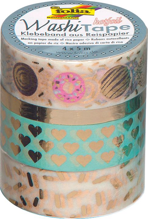 Folia Ruban adhésif décoratif Washi-Tape Hotfoil Gold II, lot de 4