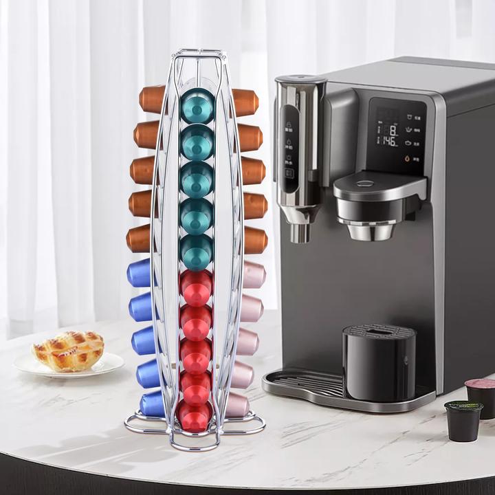 Produktbild Cheffinger Spender für 40 Nespresso-Kapseln Schlanker Turm aus Metall