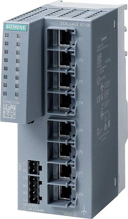 Produktbild Siemens SIEM 6GK5108-0BA00-2AC2 SCALANCE XC108, 8x 10/100MBit/s RJ45-Ports (8 Ports)