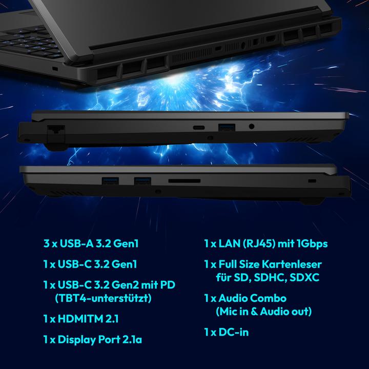 Immagine prodotto Medion ERAZER Major 16 X1 High-End Gaming Laptop (15.98", Intel Core Ultra 7 255HX, 32 GB, 2000 GB, Tastierino numerico)