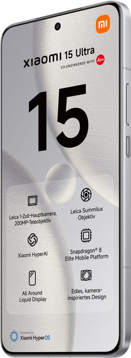 Produktbild Xiaomi 15 Ultra (524.29 GB, White, 6.73", Dual SIM, 50 Mpx, 5G)