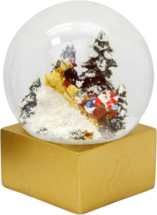 Actual product image Minimum Collection Snow globe "Christmas Santa in a reindeer sleigh in the winter forest"