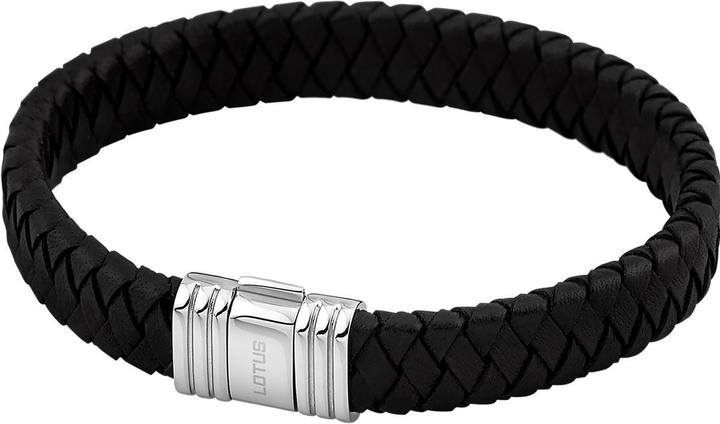 Lotus Armband (19 cm, Edelstahl, Leder)