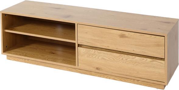 Actual product image Swisshandel24 TV rack HWC-J78, TV table lowboard chest of drawers, MDF 42x140x40cm oak look (42 x 140 x 40 cm)