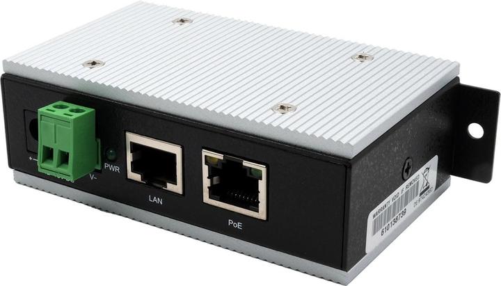 Exsys GmbH PoE Gigabit Injector, metalen behuizing (tot 24V) -40C tot +75C (802.3af (PoE), 802.3at (PoE+), 30 W)