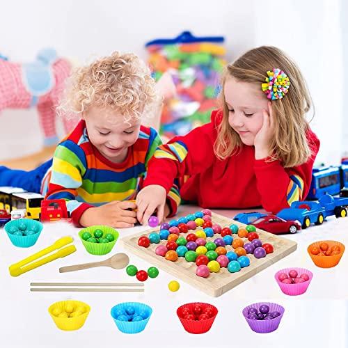 Produktbild Activity Board Holzspielzeug Brettspiele Kinder, Spielzeug, Clip Perlen Spiel Puzzle Board, Regenbogen Ball