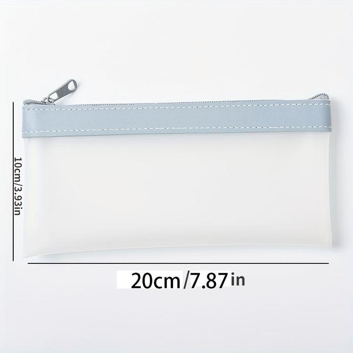 Actual product image Only-Bags.Store Frosted Translucent Pencil Case School Student Zipper Pencil Bag Pencil Pouch Stationery Supplies