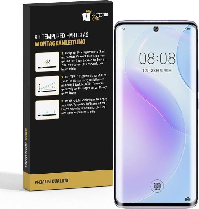 Actual product image Protectorking 1x real tempered 9H armoured glass 3D CLEAR (1 Piece, Huawei Nova 9)
