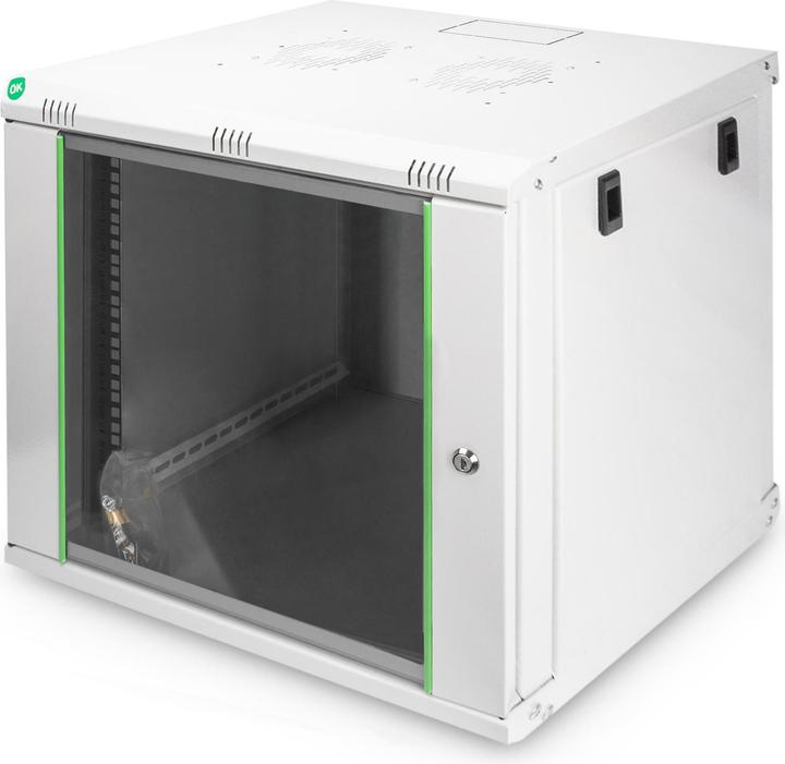 Produktbild Digitus 48,3cm 19Zoll Wandschrank 9HE SoHoline RAL7035 grau ohne Boden 505mmx600mmx450mm (9 HE, 19 Zoll Rack)
