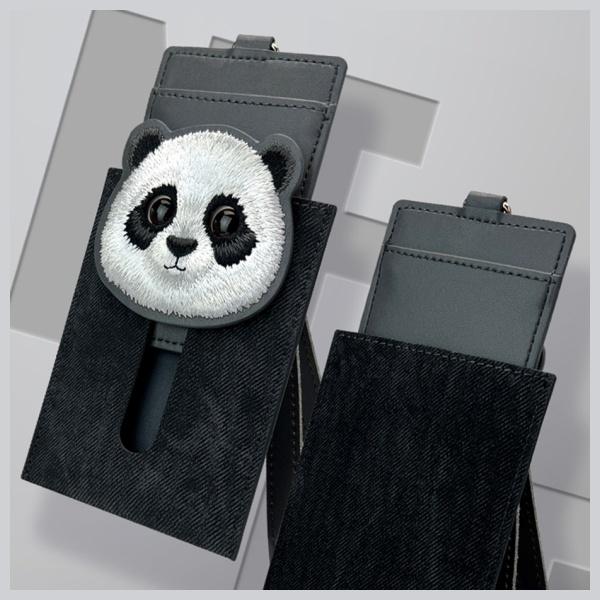 Actual product image iLike Nimmy card wallet black Glasses Panda