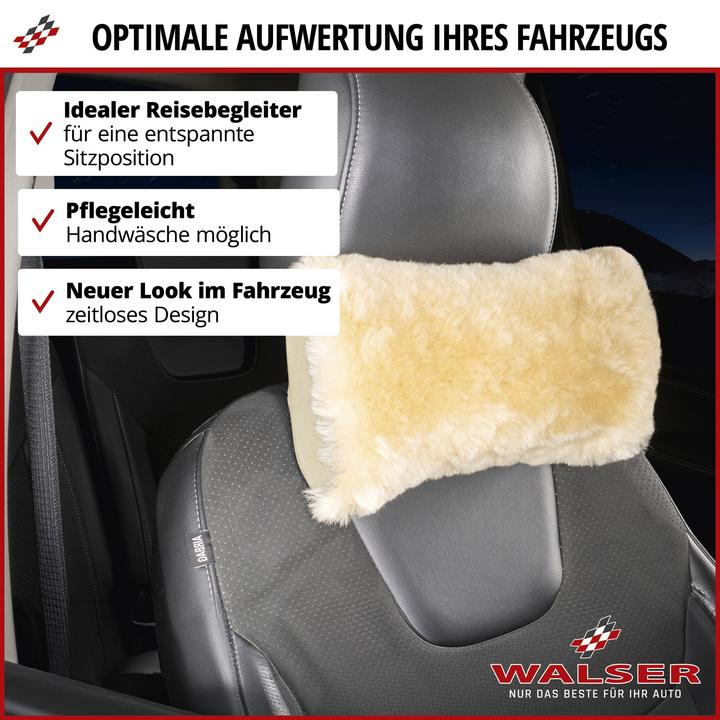 Produktbild Walser Nackenstütze Mila aus Lammfell, Nackenkissen-Auto, Lammfell-Reisekissen beige