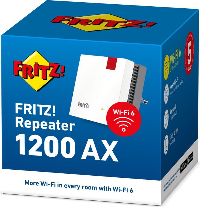 Actual product image AVM FRITZ!Repeater 1200 AX International (2400 Mbit/s, 600 Mbit/s)