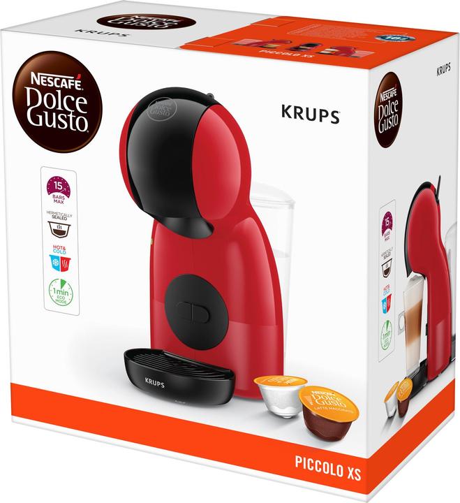 Produktbild Krups Nescaf Dolce Gusto Piccolo XS rood koffiezetapparaat Ultra Compact koffiepad koffiemachine multidran (NESCAFÉ Dolce Gusto)