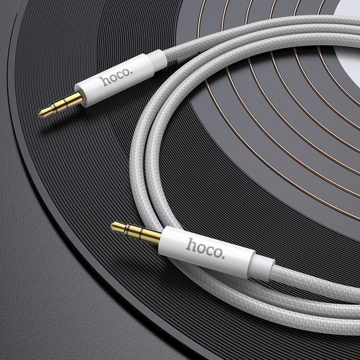 Produktbild Hoco 1M Dual 3.5mm AUX Audio Kabel Silber (1 m, 3.5mm Klinke (AUX))