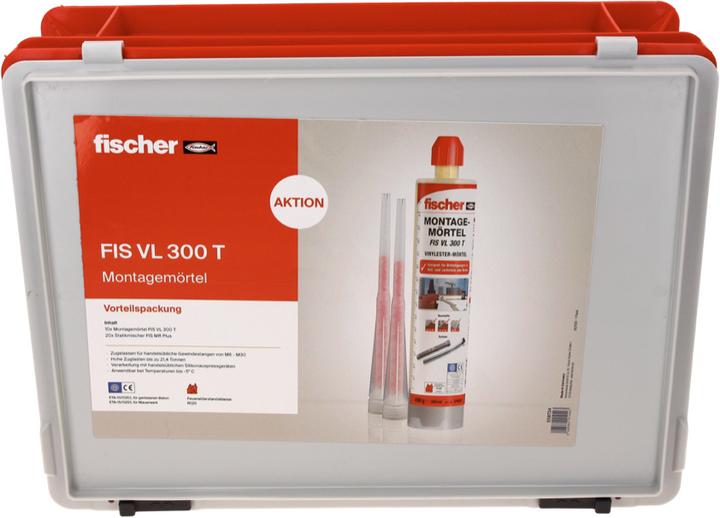 Actual product image Fischer Assembly mortar FIS VL 300 T vinyl ester 2K mortar ( 558724 ) + 10x cartridges + 20x static...