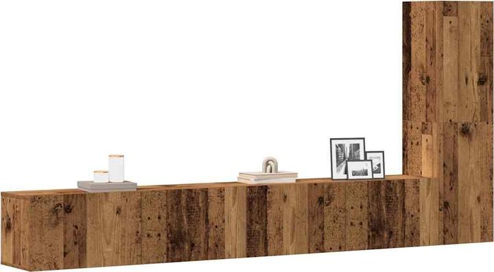 Produktbild VidaXL 3-tlg. TV-Schrank-Set Wandmontage Altholz-Optik Holzwerkstoff (100 x 30 x 30 cm)