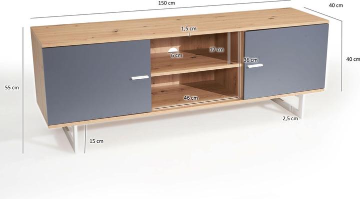 Actual product image Wohnling Oak decor (150 x 40 x 55 cm)