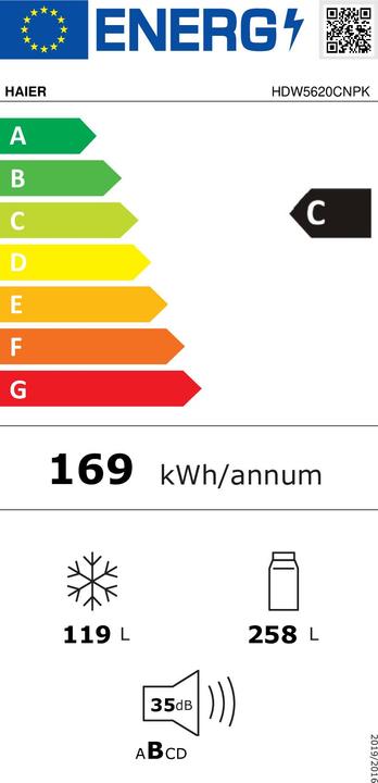 Energie-Label Haier HDW5620CNPK (377 l)