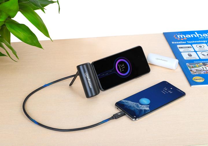 Produktbild Manhattan PD Powerbank 5000mAh Typ-C St. 20W schwarz (5000 mAh, 20 W, 20 Wh)