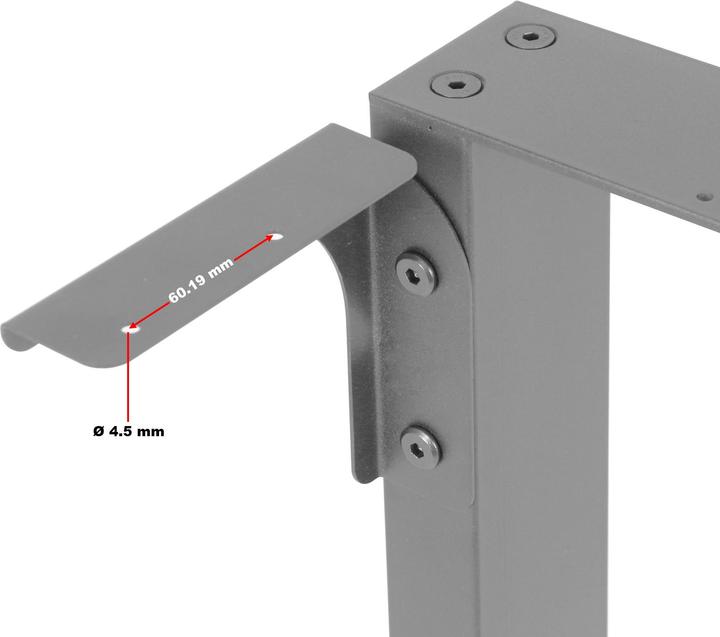 Immagine prodotto Wiltec Runner da tavolo 64x40cm grigio verniciato a polvere Telaio del tavolo Gambe da tavolo Tavolo