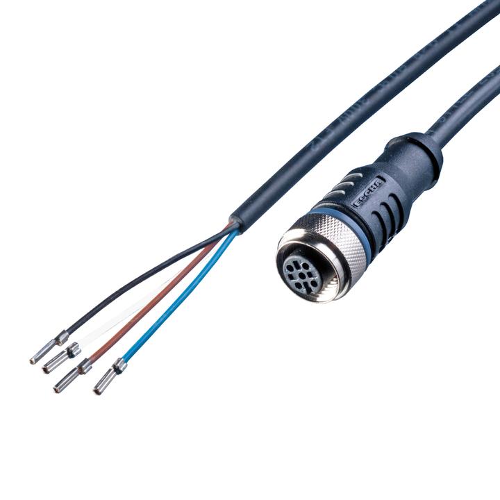 Led2work Anschlusszubehör Sensor Kabel 25m PUR M12 Sensorbuchse 4-polig A-kodiert/offene Leitungsenden 24V DC