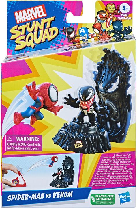 Produktbild Hasbro Stunt Squad Spider-Man vs. Venom Spielset mit 3,5 cm grossen Action-Figuren