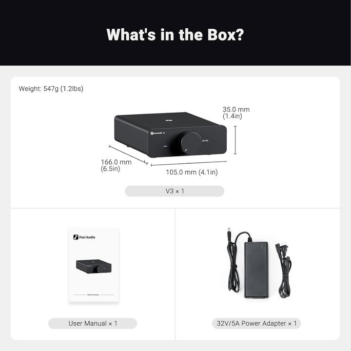 Actual product image Fosi Audio V3-48V (Amplifier)